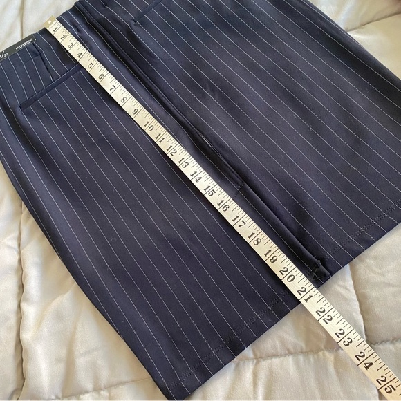 Liverpool Navy Pinstripe Pencil Skirt, 4/27 - Picture 7 of 13